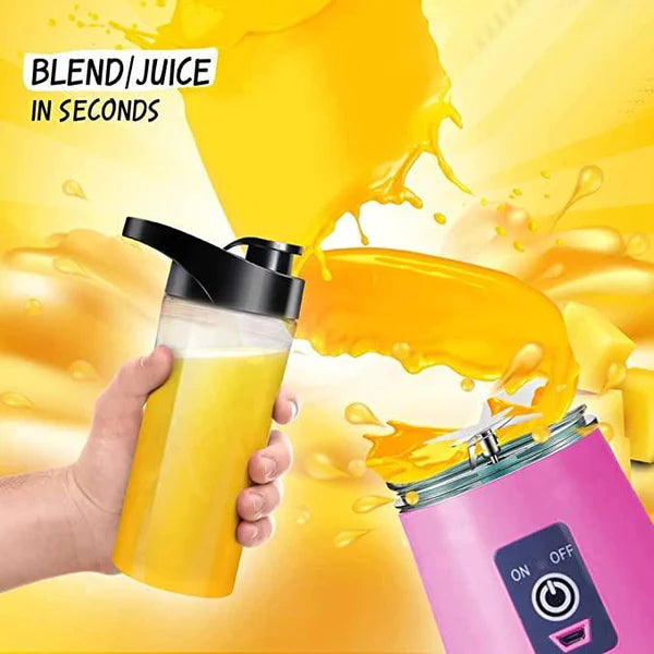 PORTABLE ELECTRIC USB JUICE MAKER BOTTLE | BLENDER GRINDER MIXER | RECHARGEABLE BOTTLE WITH 6 BLADES