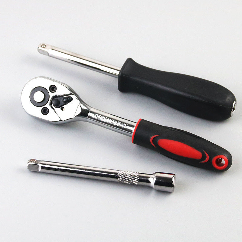2024 Hand Tools Set Adjustable Long Handle Ratchet Wrench 46pcs Car Repair Tool Kit