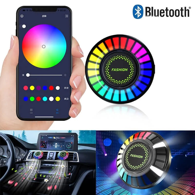 🔥Bluetooth Car RGB Ambient Light USB Vehicle Rhythm Fragrance Lamp Strip Air Freshener🔥