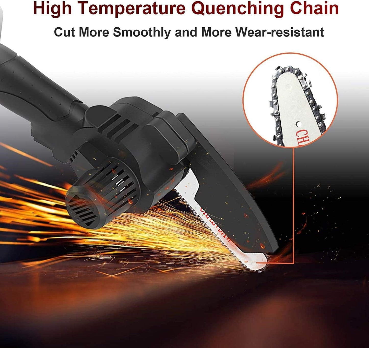 Rechargeable chain saw the battery sharpener wood cutting mini chain saw