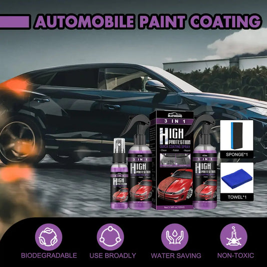 100ML 3 In 1 Car Nano Ceramic Coating Polishing Spraying Wax Forpolish car Wash Fortify Quick Coat Polish & Sealer