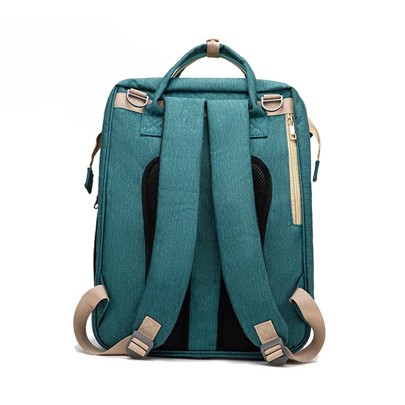 3 in 1 luxury foldable multifunction mommy diaper wet bag backpack bed with changing pad waterproof baby travel hanging bed bag