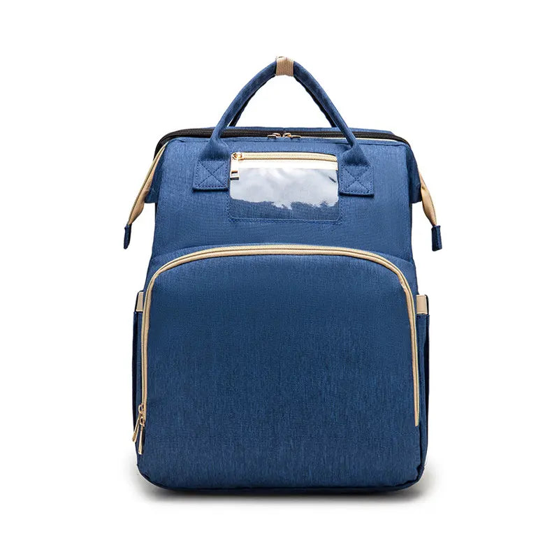 3 in 1 luxury foldable multifunction mommy diaper wet bag backpack bed with changing pad waterproof baby travel hanging bed bag