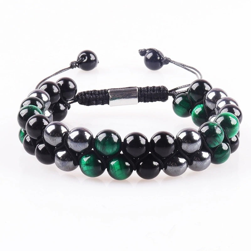 Triple Protection Bracelet-Genuine Tigers Eye Agate and Black gallstone-The Perfect Gift