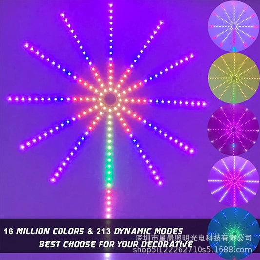 Fireworks Lights Led Strip Music Sound Sync Color Decoration Battery Lights With Remote Control 5v Diy Firework String Lights