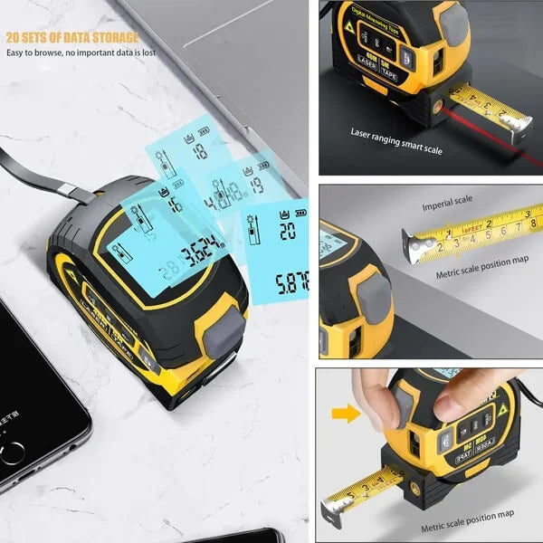 3-In-1 Infrared Laser Tape Measuring (Imperial & Metric)🎁