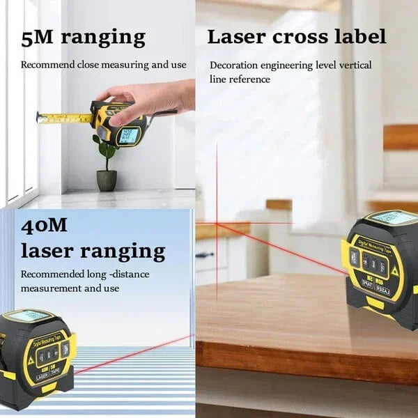 3-In-1 Infrared Laser Tape Measuring (Imperial & Metric)🎁
