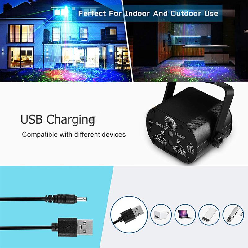 Famiy Flower 60 Pattern Laser Projector Stage Light LED RGB Party