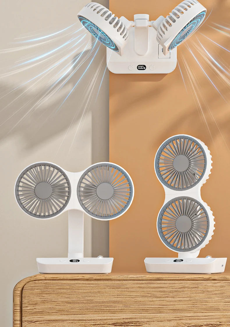 Upgraded Dual Head USB Fan