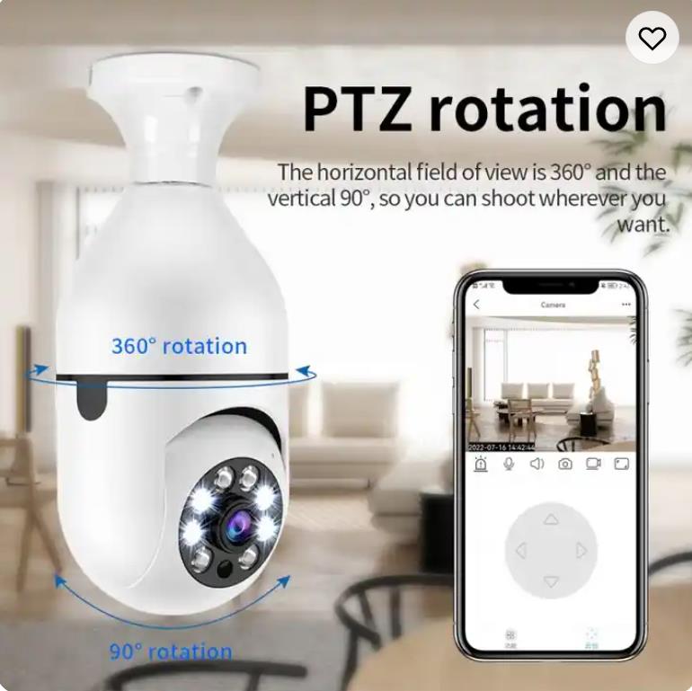 "Wireless Light Bulb Camera Home Surveillance Network Camera HD Indoor WiFi Monitor Mobile Remote"