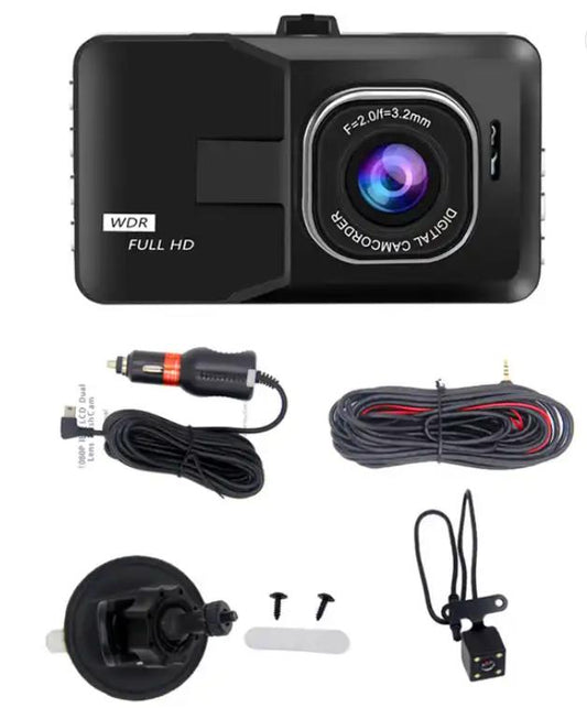 Full HD 1080P dual lens car Driving video recorder vehicle Dual Dash Cam Car DVR Rear View Reverse Camera Car dual cameras