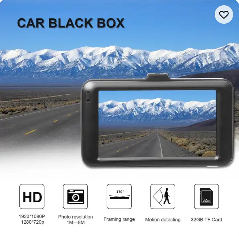 Full HD 1080P dual lens car Driving video recorder vehicle Dual Dash Cam Car DVR Rear View Reverse Camera Car dual cameras