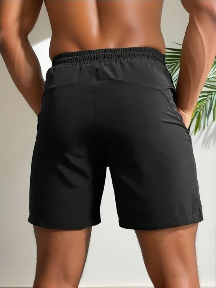 Men's Letter Print Drawstring Waist Shorts