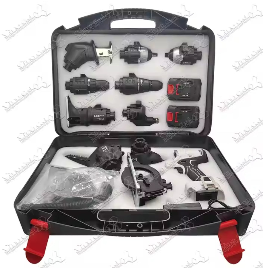 KIT7-10IN1 Cordless Tools Drill Commbo Kit 10-Tool