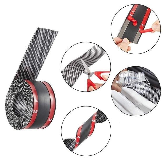 Molding tape to protect the car body, thresholds, trunk Carbon 11842 7 cm 2 m