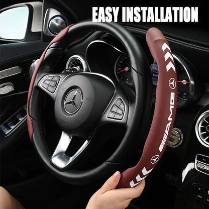 Car Nappa Leather Steering Wheel Cover