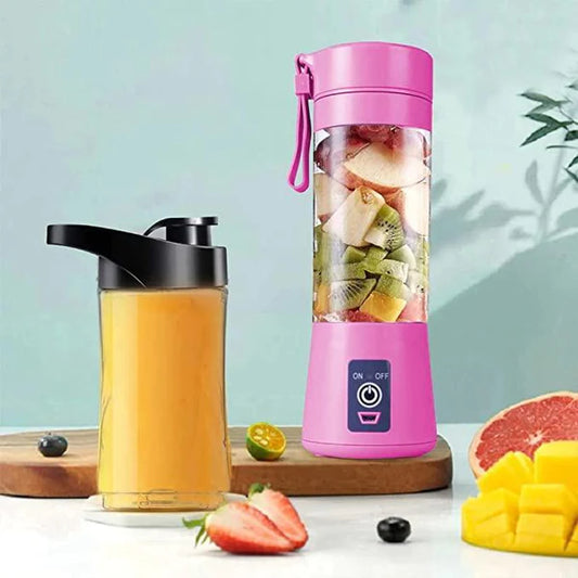 PORTABLE ELECTRIC USB JUICE MAKER BOTTLE | BLENDER GRINDER MIXER | RECHARGEABLE BOTTLE WITH 6 BLADES