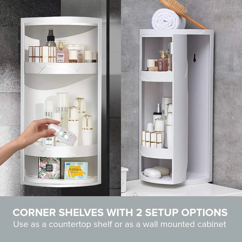 Multifunctional Turntable Corner Wall Storage Organiser