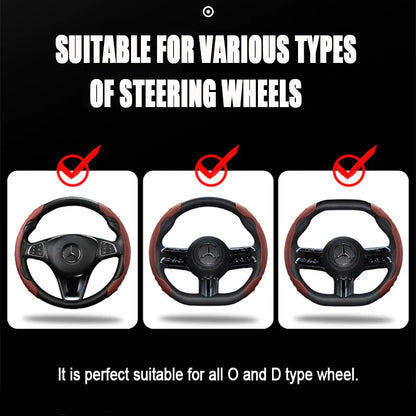 Car Nappa Leather Steering Wheel Cover