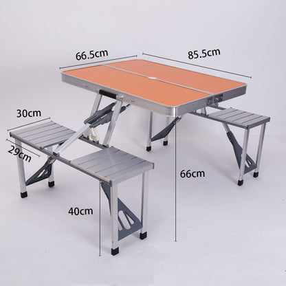 PORTABLE FOLDING TRAVEL PICNIC TABLE & CHAIRS WOODEN STYLE