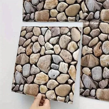 Three-dimensional wallpaper in stone imitation