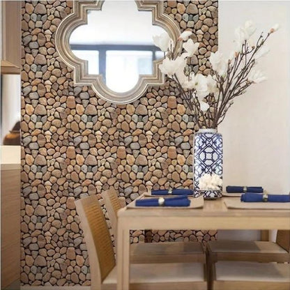 Three-dimensional wallpaper in stone imitation