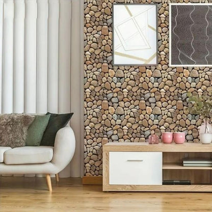 Three-dimensional wallpaper in stone imitation