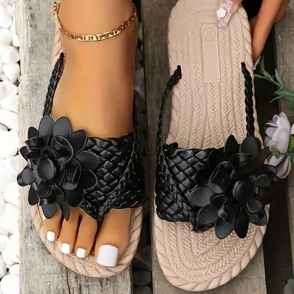 Women's Flower Flat Flip Flops