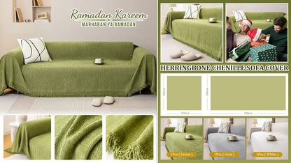 Herringbone Chenille Chenille Sofa Cover