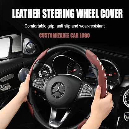 Car Nappa Leather Steering Wheel Cover