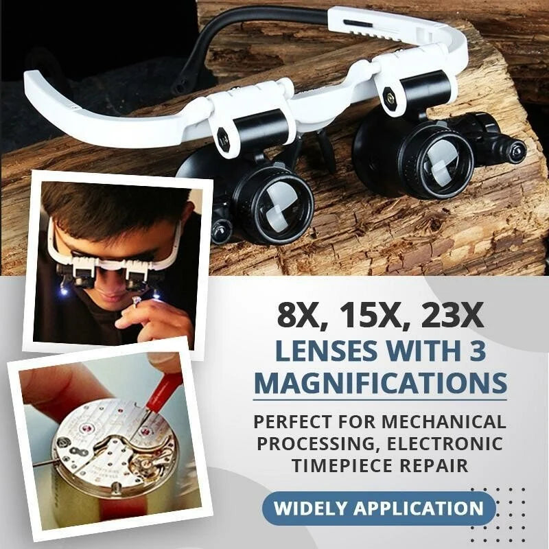 LED Glasses Magnifier 8x 15x 23x(🔥Hot sale 🔥48% OFF)