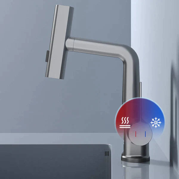 The pull-type lifting digital faucet is a must-have for kitchens and bathrooms.