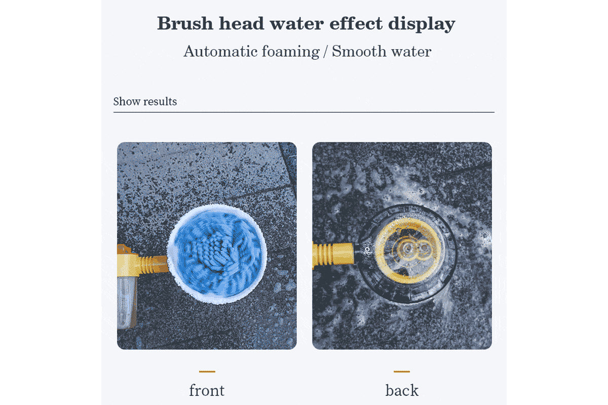 Car Rotary Wash Brush Kit 360 Degree Automatic Rotating Adjustable Dip Wash Brush High Pressure Washer for Vehicle Cleaning