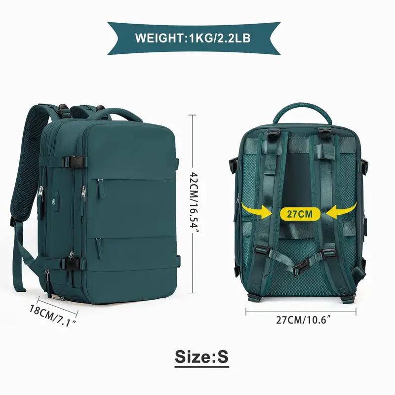 Multi Functional Travel Backpack, Carry On Luggage Bag With Shoes Compartment, Large Capacity Outdoor Sports Daypack