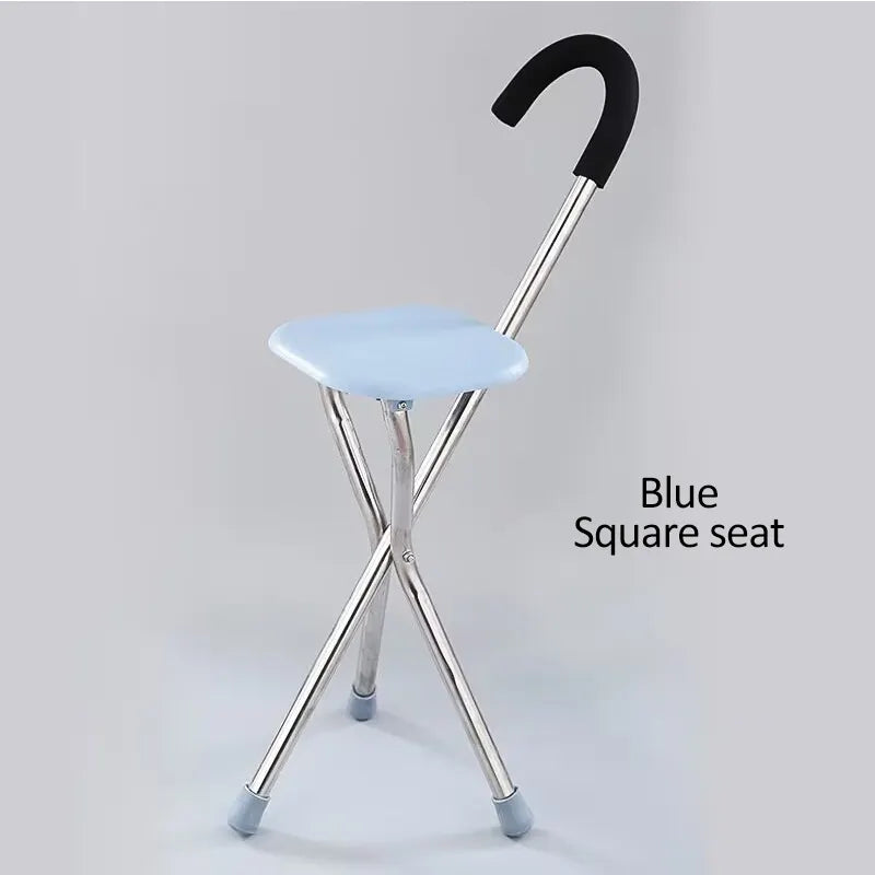 Folding crutch stool