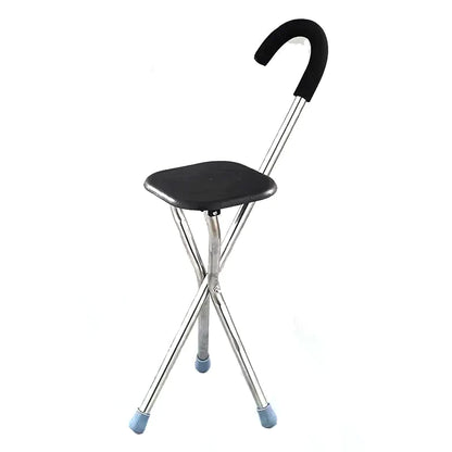 Folding crutch stool