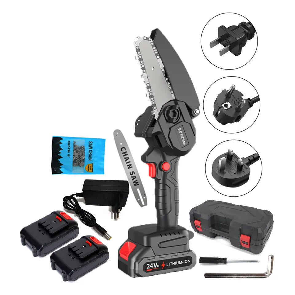 Rechargeable chain saw the battery sharpener wood cutting mini chain saw