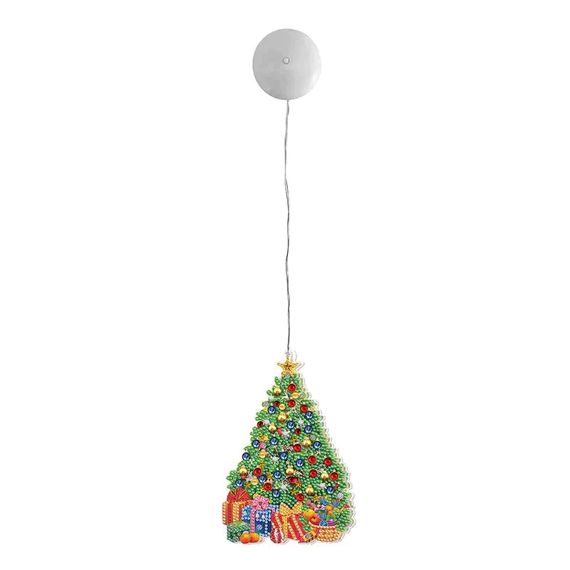 5D Christmas Diamond Painting Hanging Light Festive Rhinestone Lamp Pendant Kits