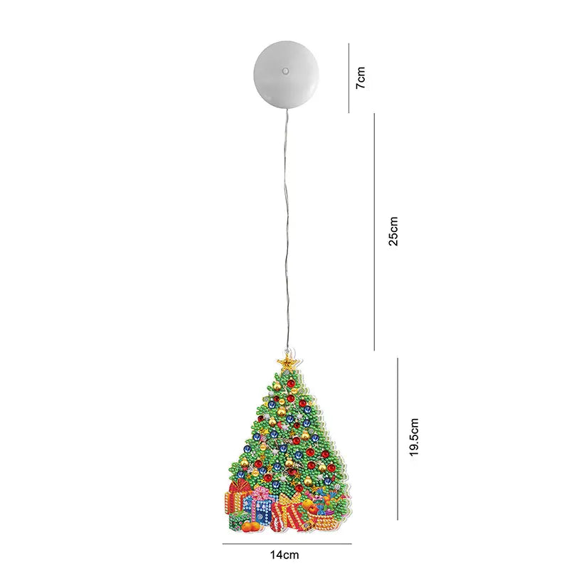 5D Christmas Diamond Painting Hanging Light Festive Rhinestone Lamp Pendant Kits