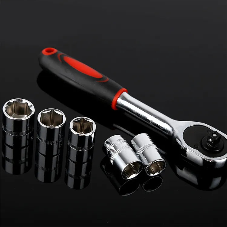 Set of 46pcs Manual Machine Auto Repair Combination Tool sets Hand Impact Spanner 1/4" Small Socket Wrench set